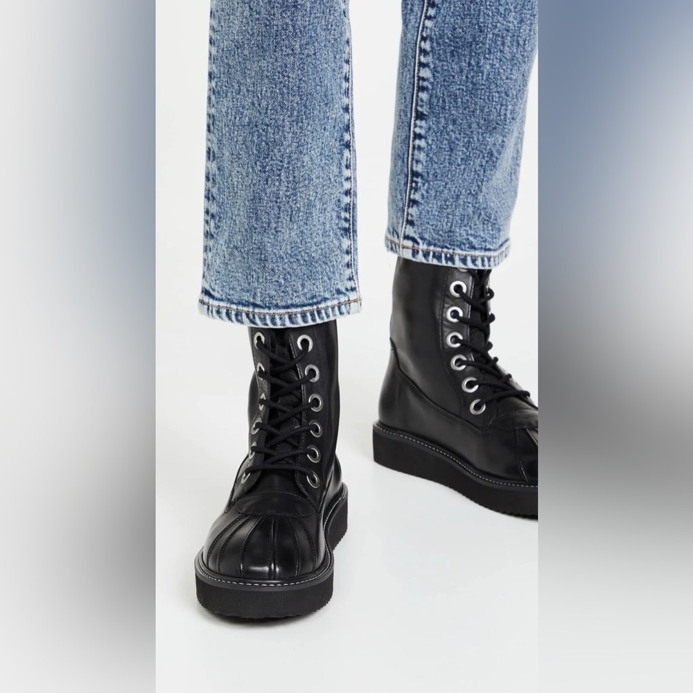 NEW ASTER Anel Platform Combat Duck Boots Black Sz 5